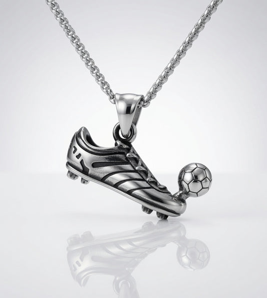 Vintage Soccer Cleat Pendant Necklace – Retro Football Boot Charm Jewelry