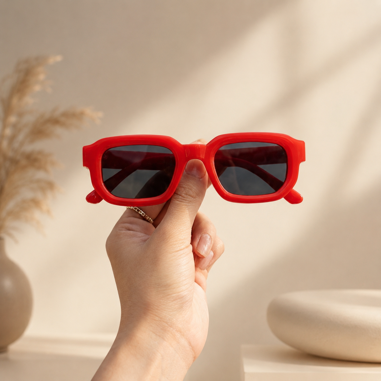 6-Pack Vintage Rectangle Sunglasses for Men & Women
