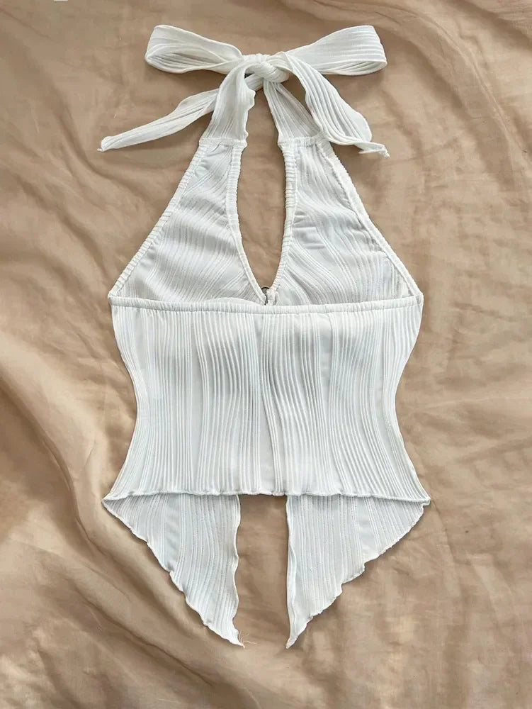 Women's Edge V-Neck Halter Crop Top
