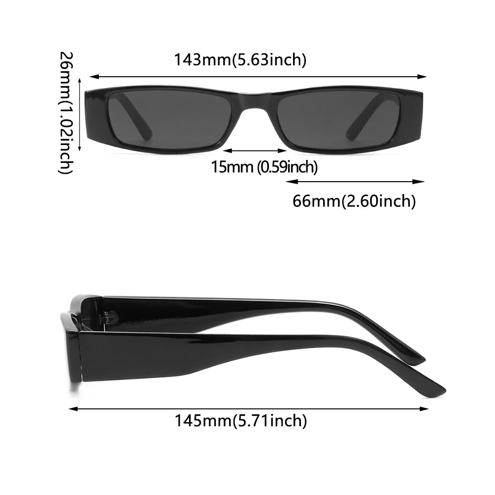 Vintage Small Rectangle Sunglasses – UV Protection