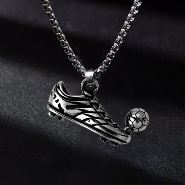 Vintage Football Shoe Pendant Necklace